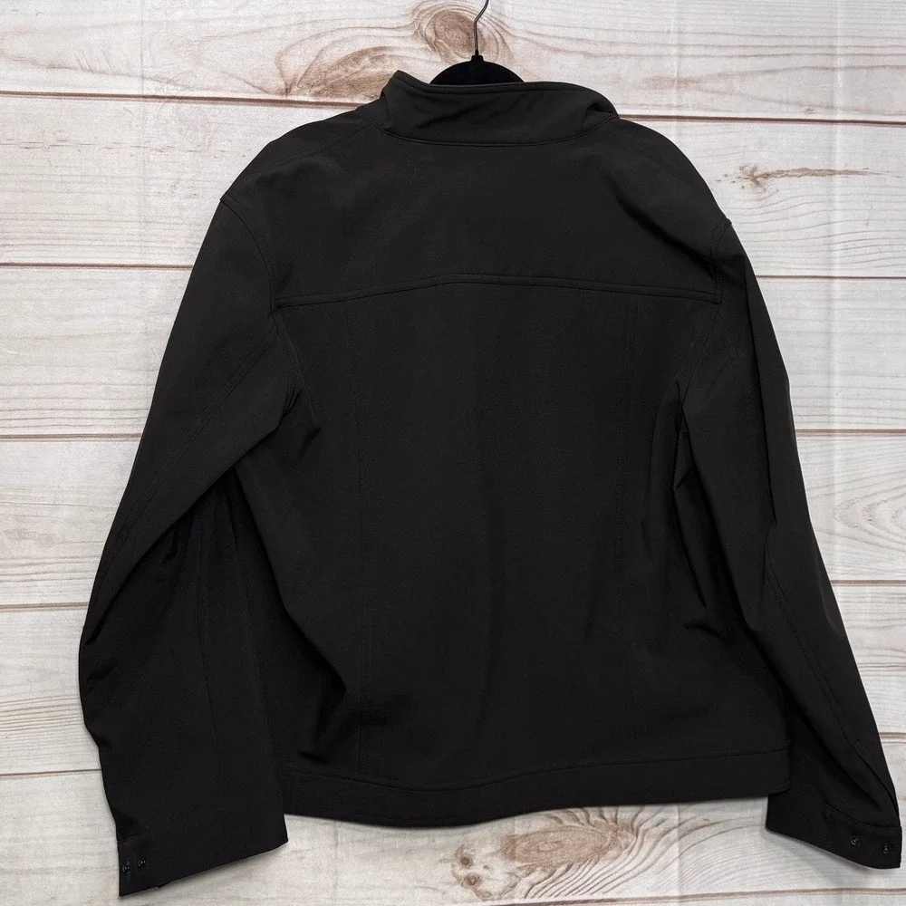 Levis Mens Black Softshell Trucker Jacket Full Zip Stand Collar Size XL EG